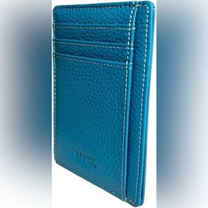 BANDI Slim Wallet, Minimalist Front Pocket RFID Blocking Wallet Aqua NWOT